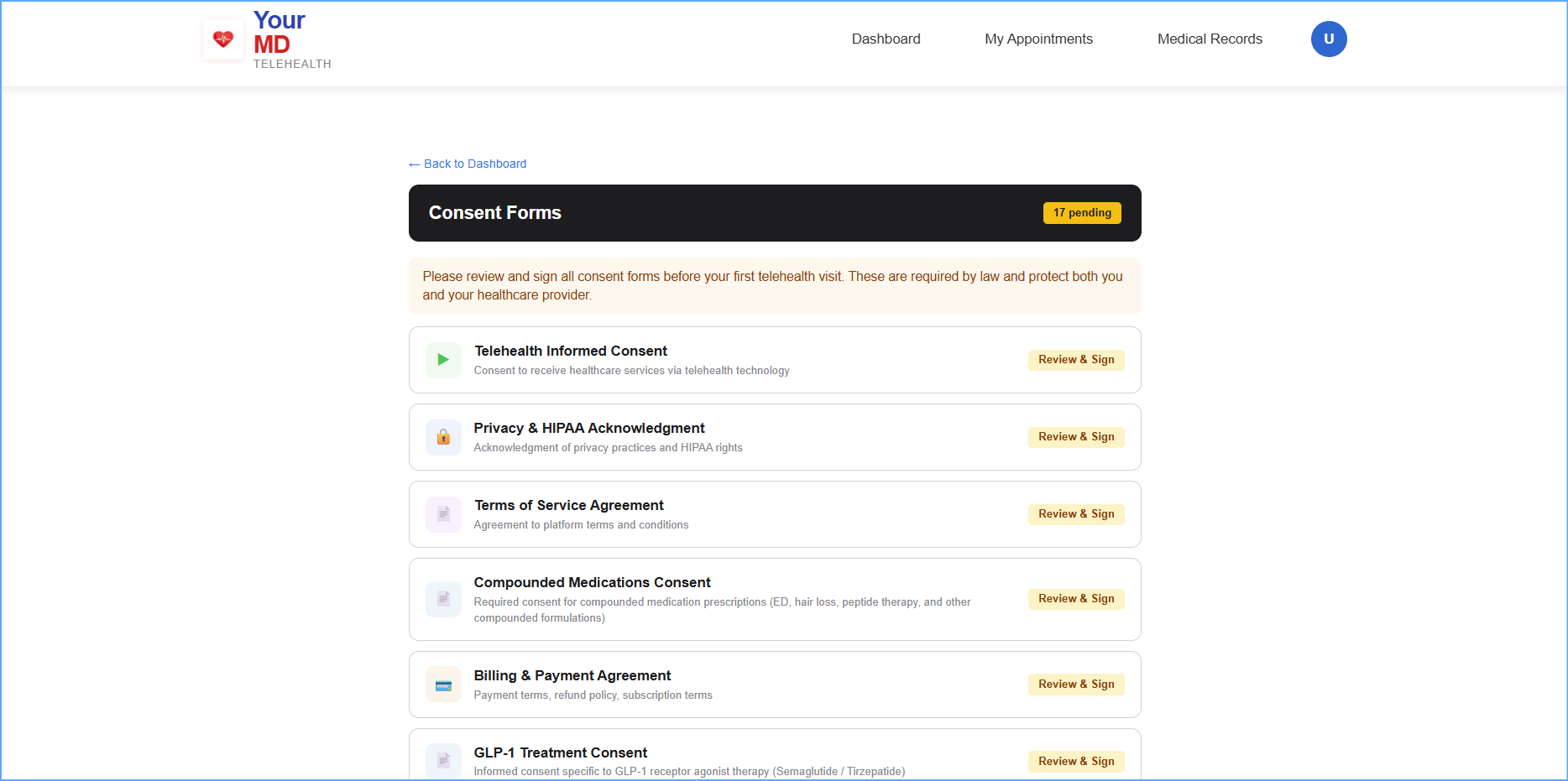 Consents you can read and keep — YourMD patient portal