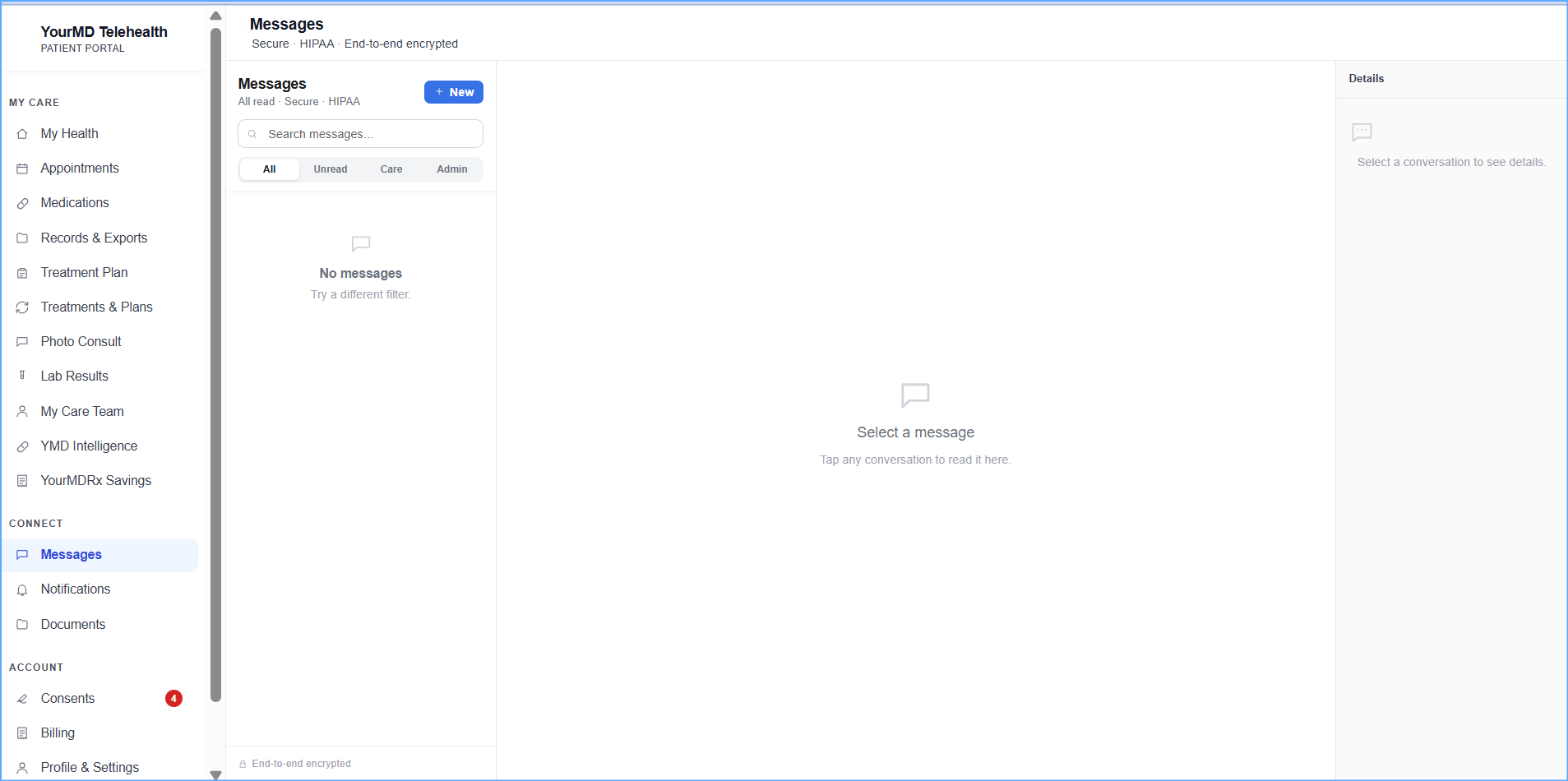 Message your care team — YourMD patient portal