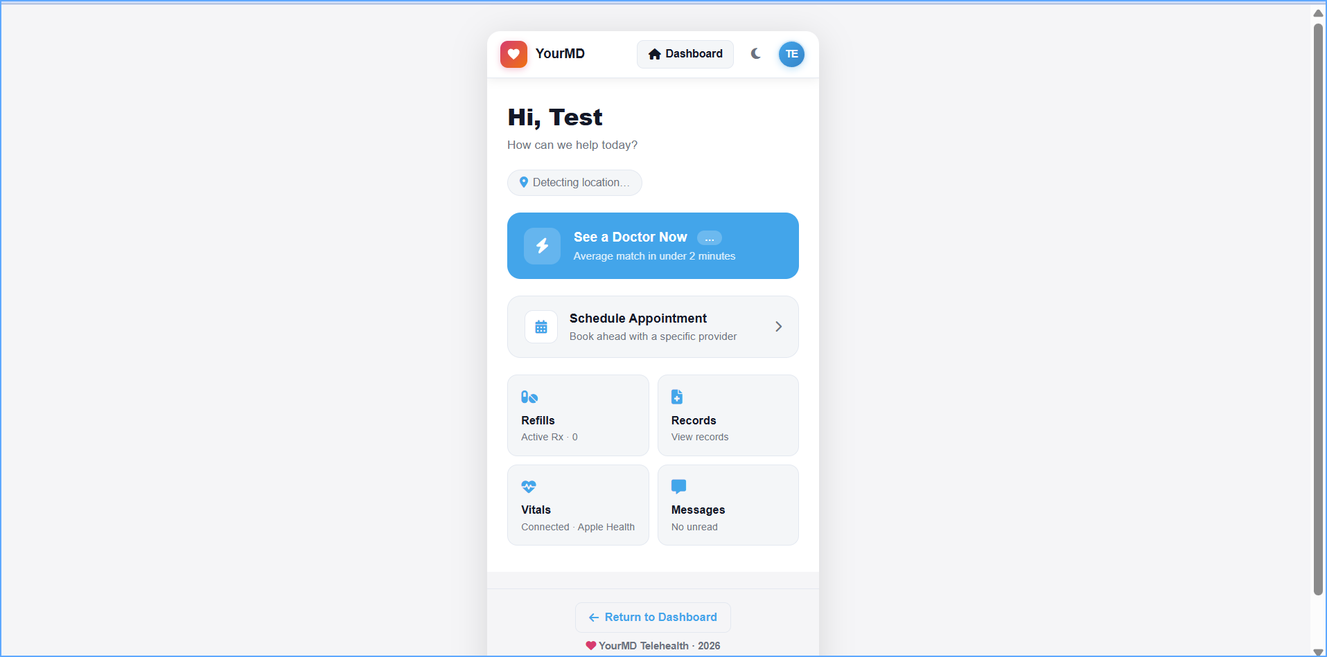 The same portal on your phone — YourMD patient portal