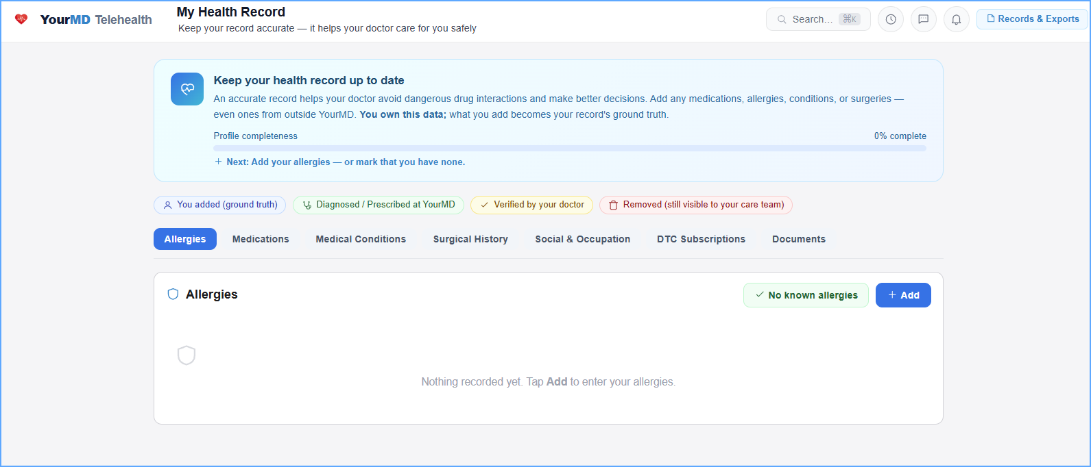 It all comes back to your record — YourMD patient portal