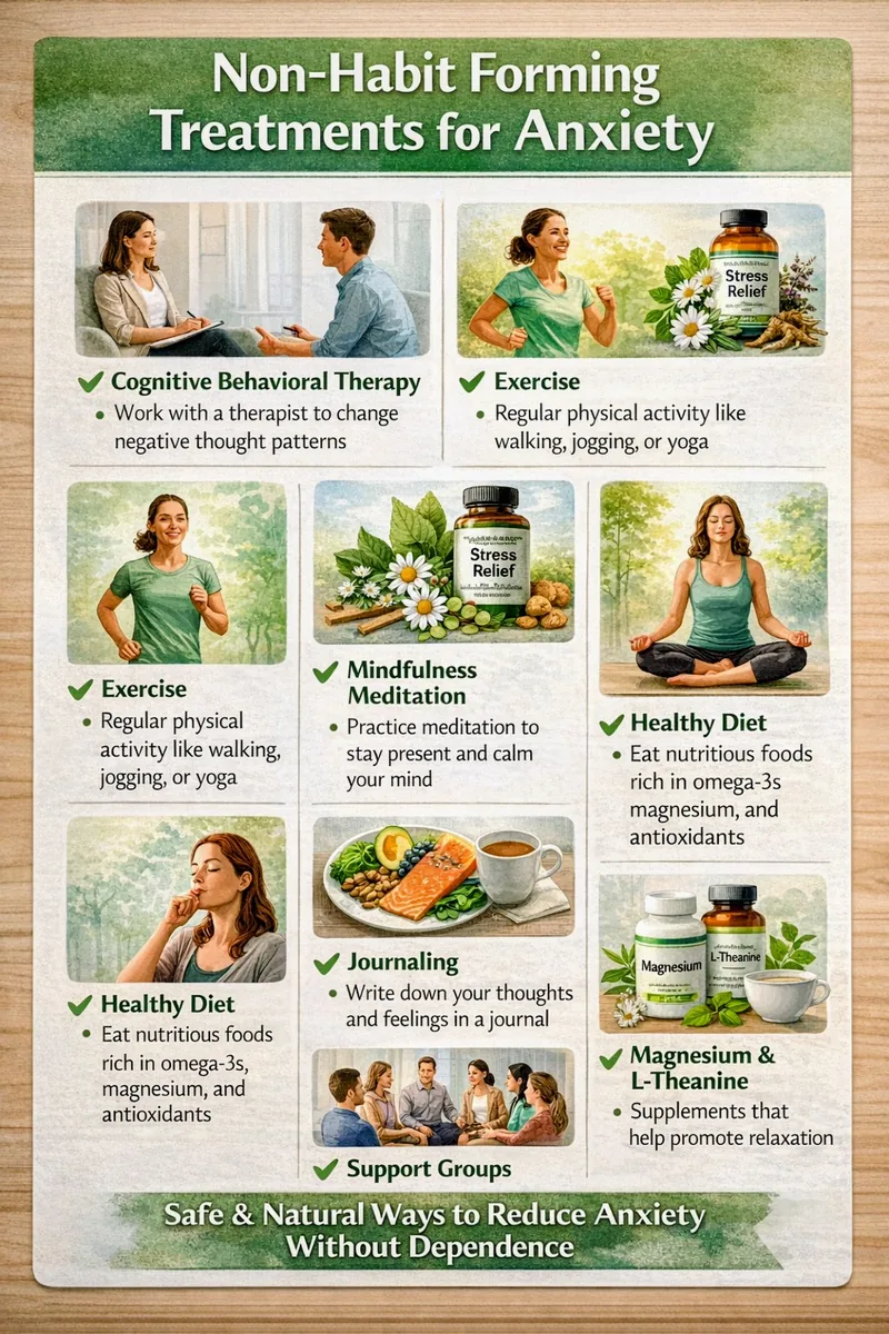 Anxiety Treatment Without Habit-Forming Medications infographic
