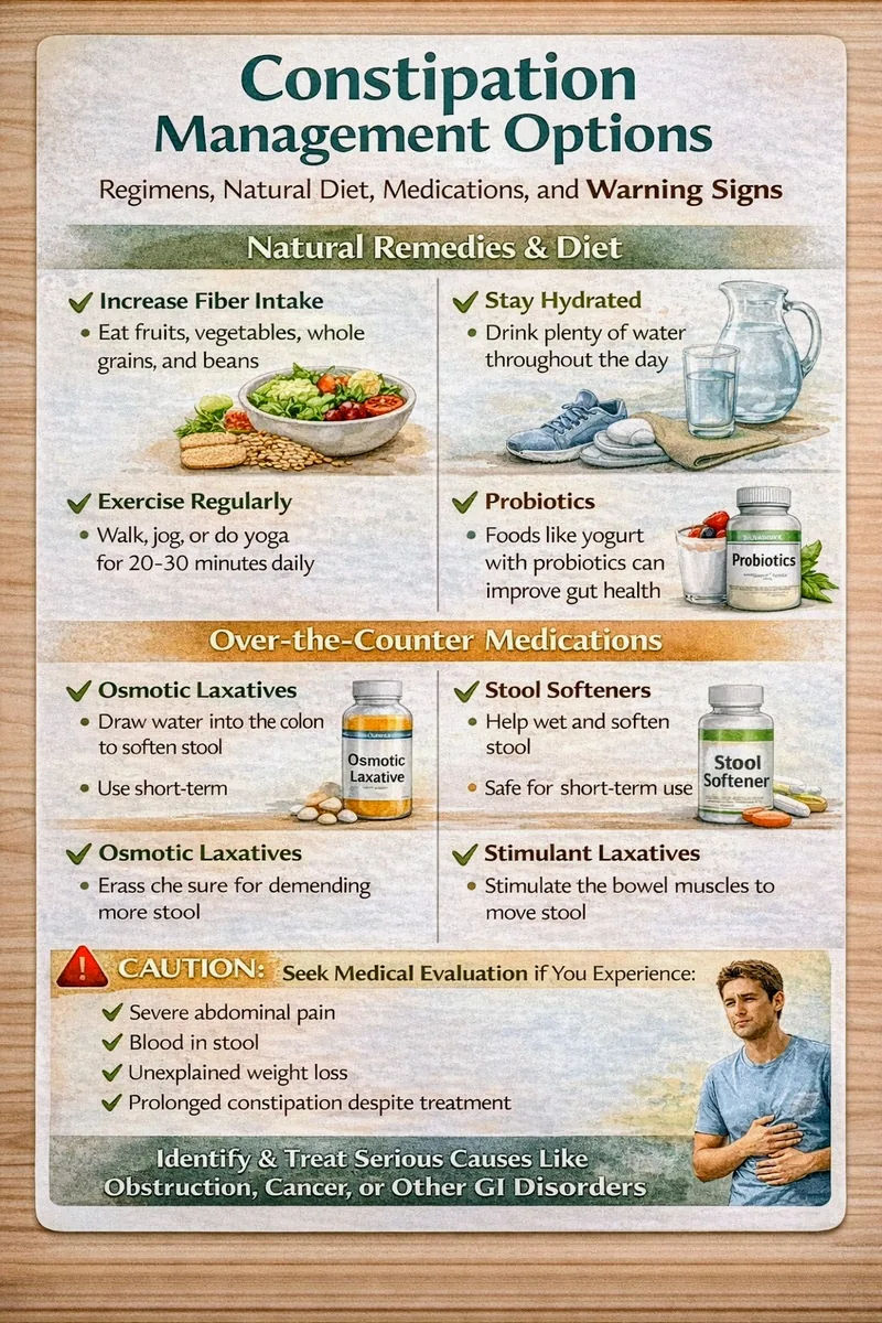 Constipation Management: Step-by-Step infographic