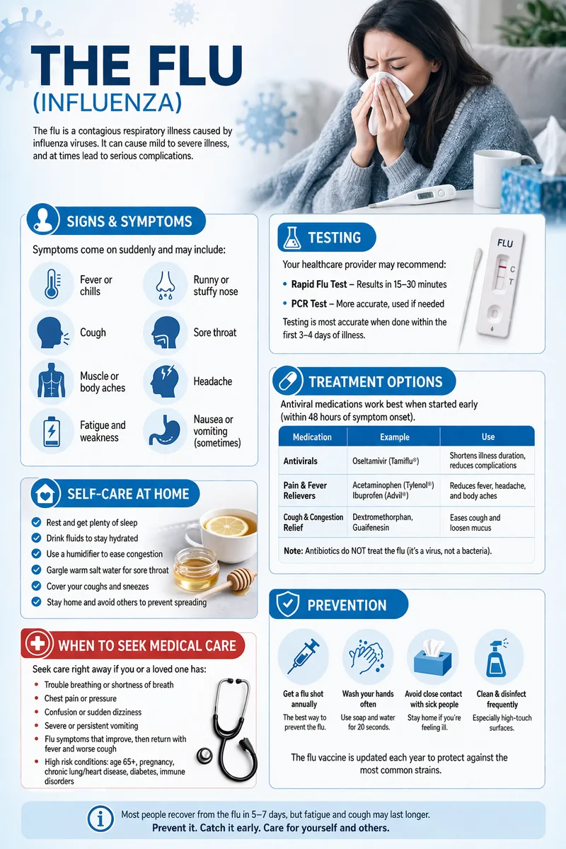 Influenza (Flu) Care Guide infographic