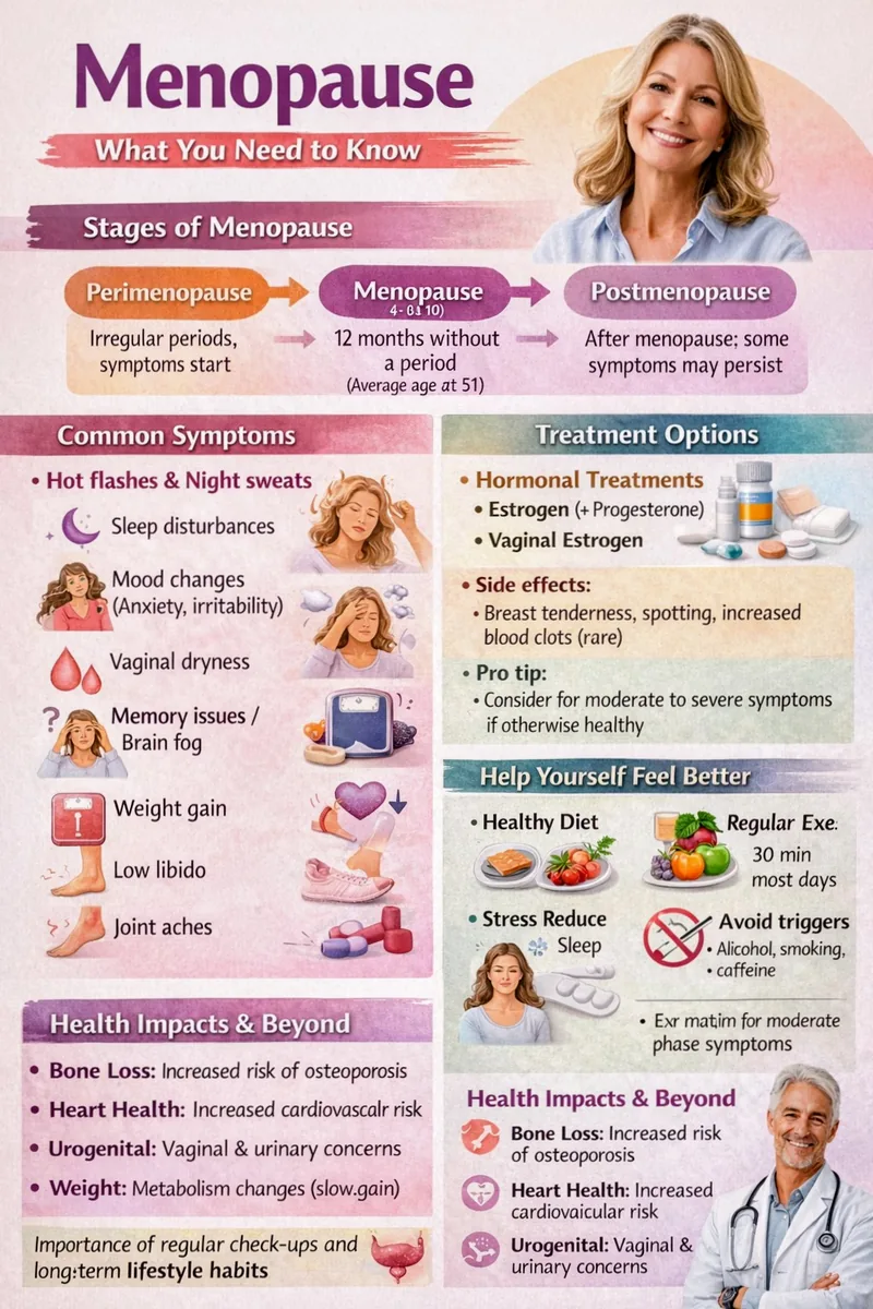 Menopause & Perimenopause: A Practical Guide infographic