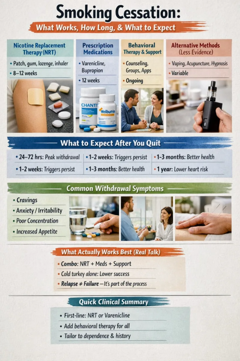Smoking Cessation: Tips & Treatment Options infographic
